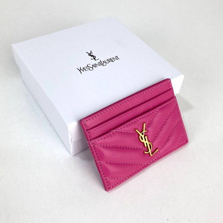 YVES SAİNT LAURENT CARD HOLDER FUSYA